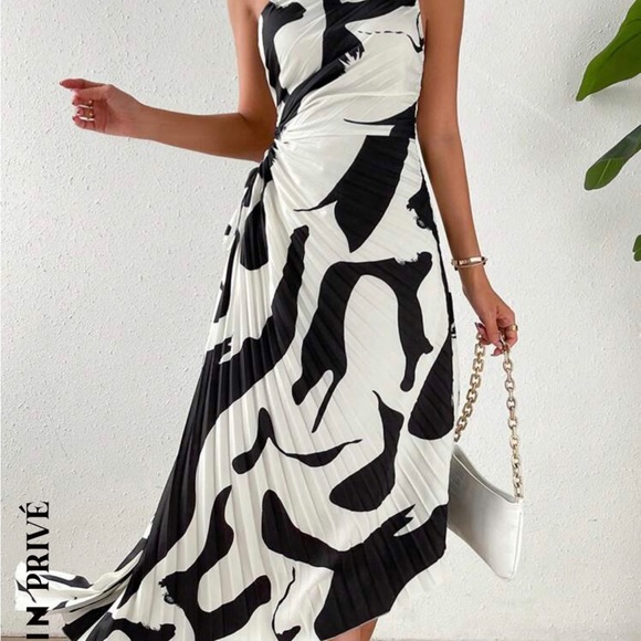 One Shoulder Midi Cocktail Dress - Picture 3 of 5